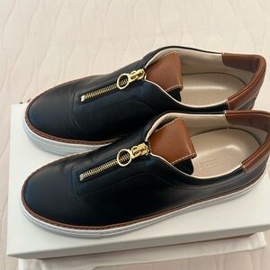 Lafayette 148 New York Nappa Leather Zip-Up Sneaker